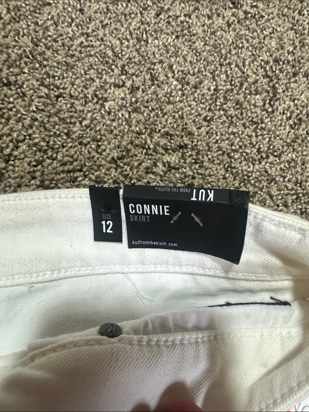 Kut from the Kloth White Denim Mini Skirt with Front Pockets - Picture 5 of 10